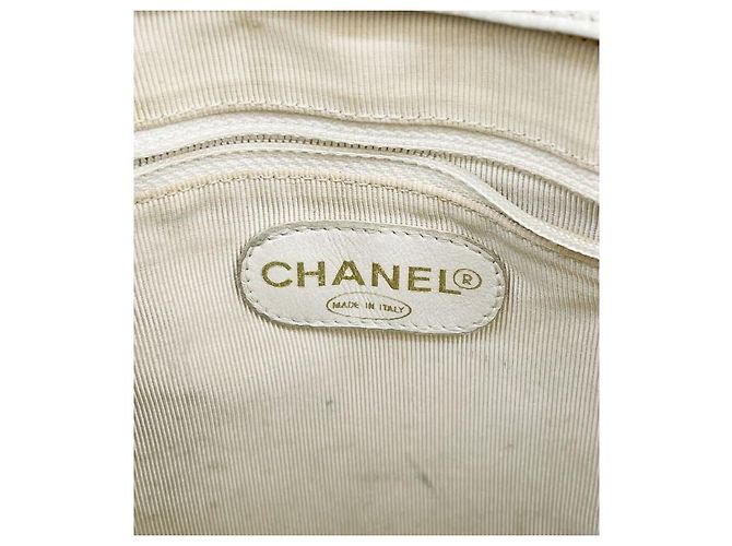 Chanel Borsa a tracolla Triple CC in Caviar bianco - vista 8