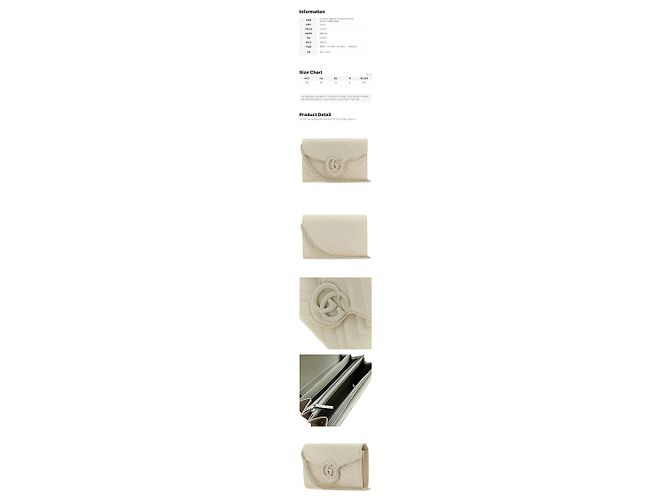 Gucci Borsa Mini Chain Marmont Matelassé Ivory AABZK Bianco - vista 2