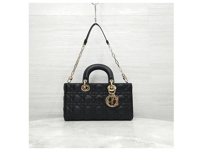 Dior Borsa Medium Pelle di Agnello Cannage Nera Nero - vista 4
