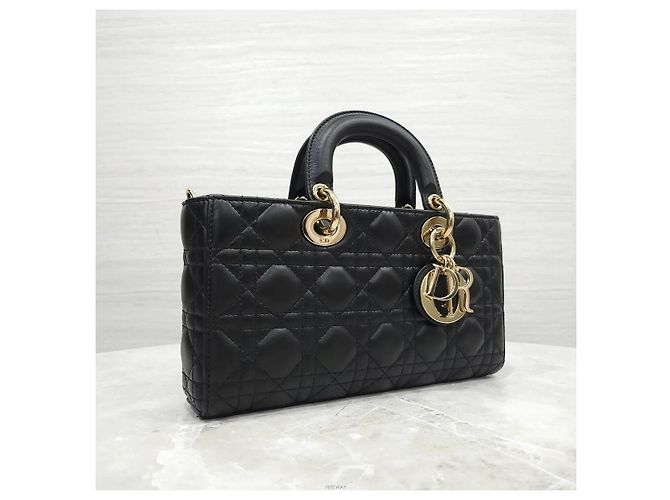 Dior Borsa Medium Pelle di Agnello Cannage Nera Nero - vista 5