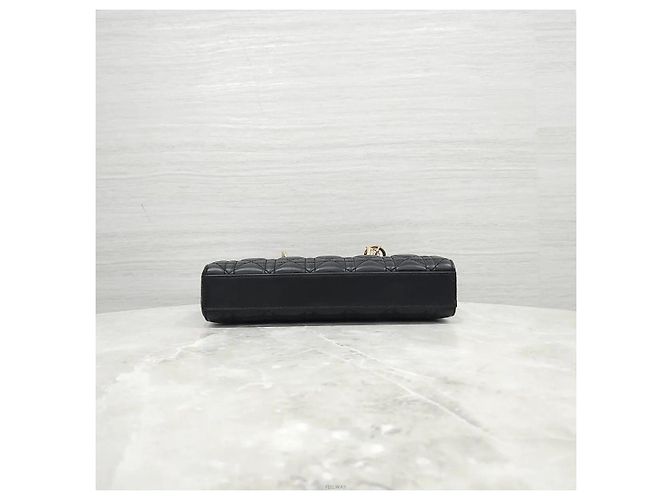 Dior Borsa Medium Pelle di Agnello Cannage Nera Nero - vista 7