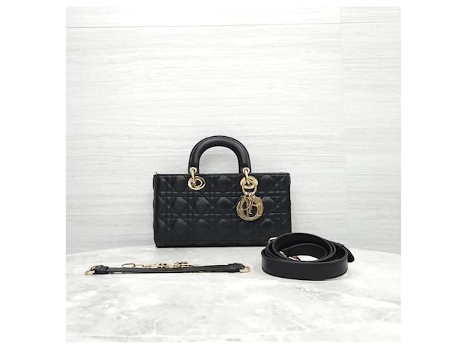 Dior Borsa Medium Pelle di Agnello Cannage Nera Nero - vista 9