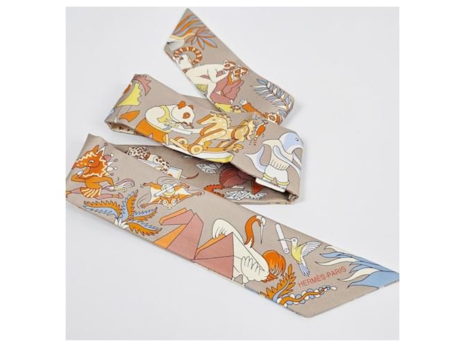 Hermès Foulard in seta Twilly da donna Marrone - vista 11