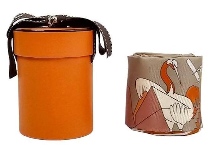 Hermès Foulard in seta Twilly da donna Marrone - vista 13