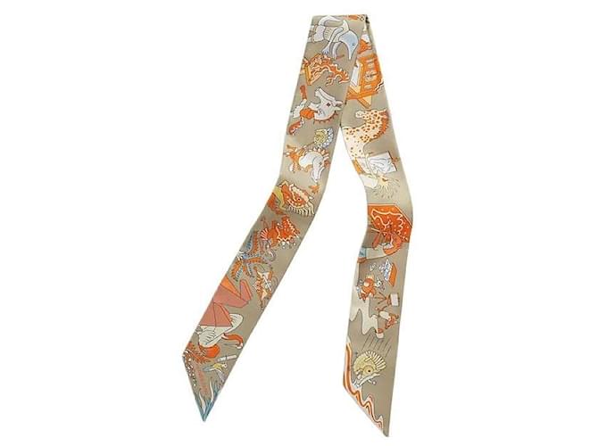 Hermès Foulard in seta Twilly da donna Marrone - vista 2