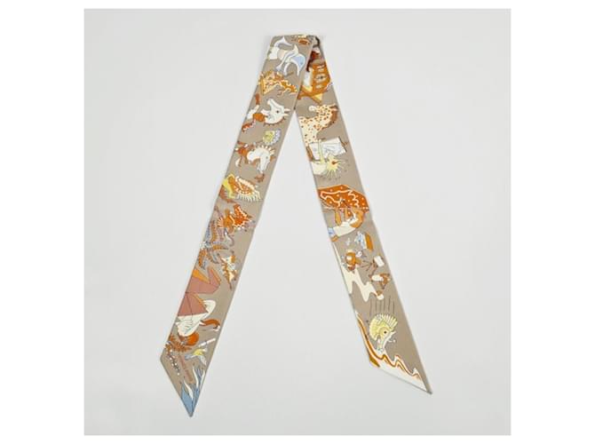 Hermès Foulard in seta Twilly da donna Marrone - vista 5