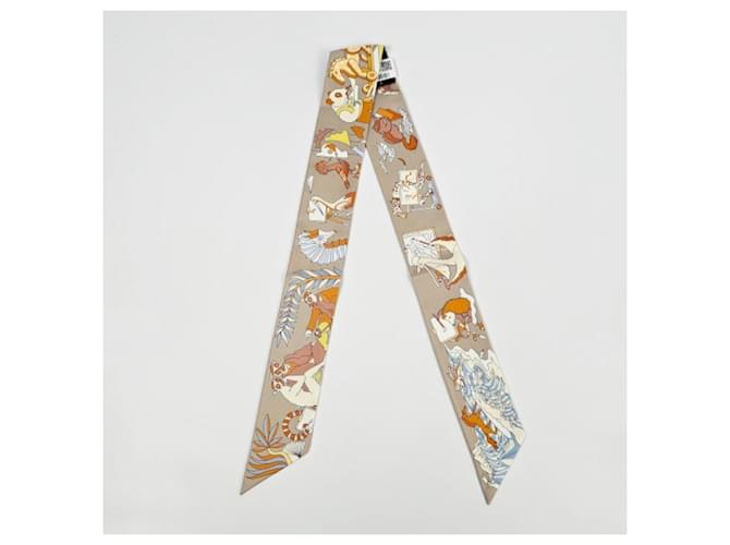 Hermès Foulard in seta Twilly da donna Marrone - vista 6