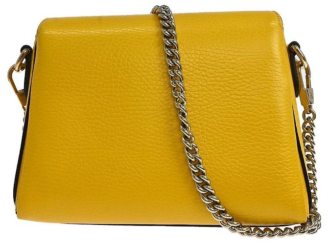 Gucci Interlocking Chain Leather Small Gelb - Ansicht 2