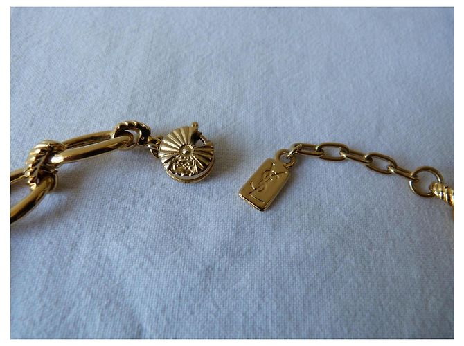 Collana Yves Saint Laurent in metallo dorato e pietre multicolore D'oro - vista 2