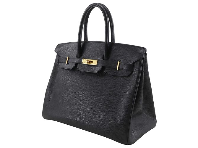 Hermès Hermes Birkin Pink Fjord con Gold Hardware 35 Nero - vista 2