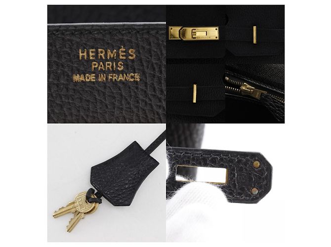 Hermès Hermes Birkin Pink Fjord con Gold Hardware 35 Nero - vista 4