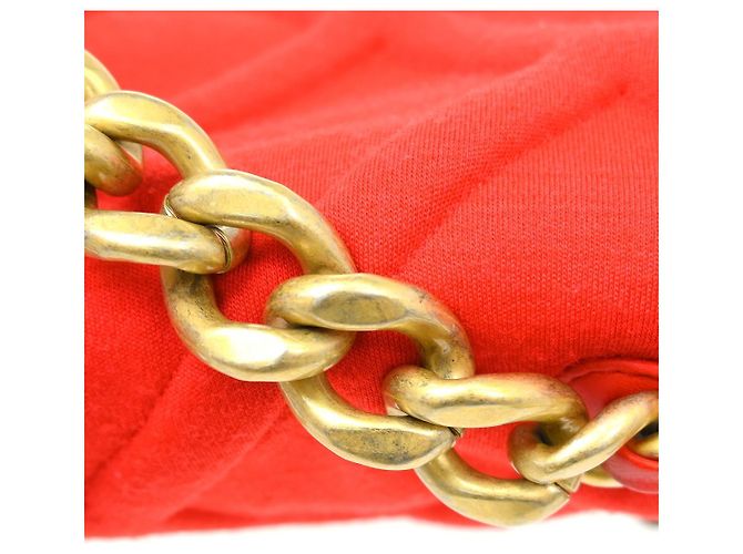 Chanel 19 Flap Quilted Jersey Medium Rosso - vista 6