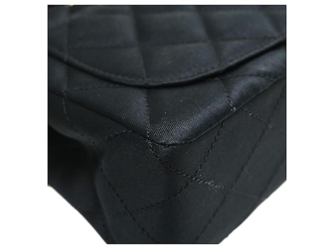 Chanel Vintage Square Classic Single Flap Quilted Satin Mini Nero - vista 6