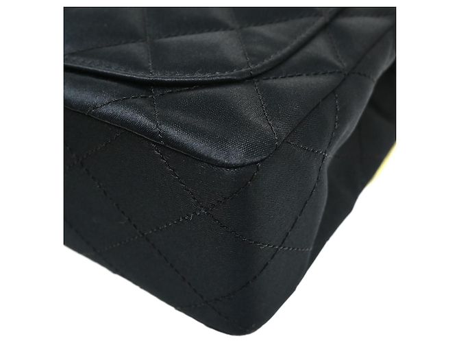 Chanel Vintage Square Classic Single Flap Quilted Satin Mini Nero - vista 7