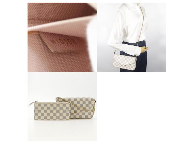 Louis Vuitton Pochette Felicie Damier Large Blanco - vista 6