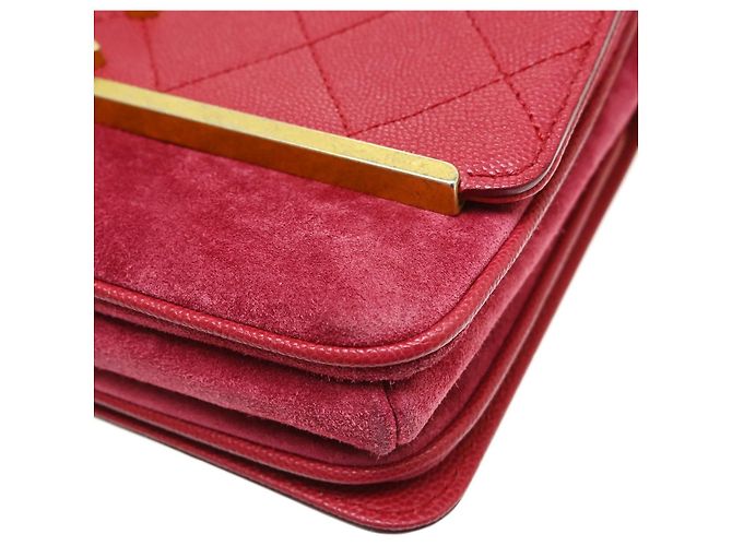 Chanel Lady Coco Flap Quilted Caviar and Suede Small Rosso - vista 3