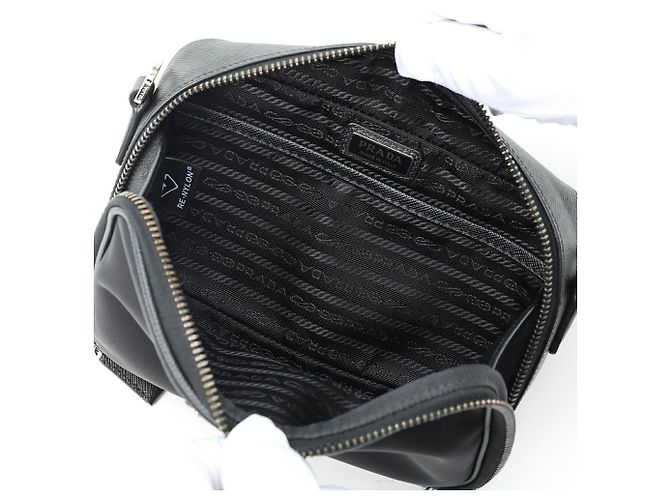Borsa Prada PRADA Brick Re-Nylon x Saffiano Leather Nero - vista 8