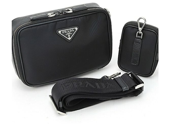 Borsa Prada PRADA Brick Re-Nylon x Saffiano Leather Nero - vista 9