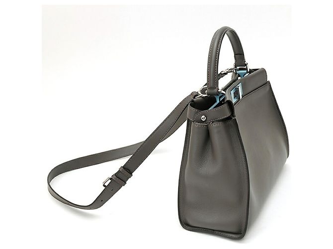 Borsa a spalla Fendi Peekaboo Regular Marrone - vista 2