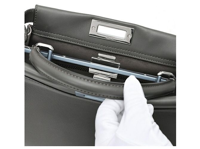 Borsa a spalla Fendi Peekaboo Regular Marrone - vista 5