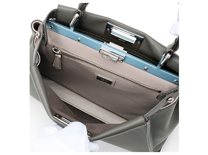 Borsa a spalla Fendi Peekaboo Regular Marrone - vista 6