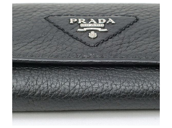 Mini cartera Prada de piel Vitello Daino Negro - vista 3