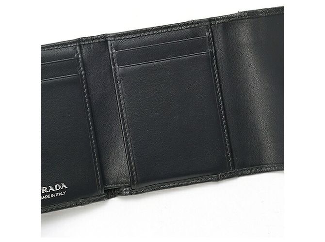 Mini cartera Prada de piel Vitello Daino Negro - vista 7