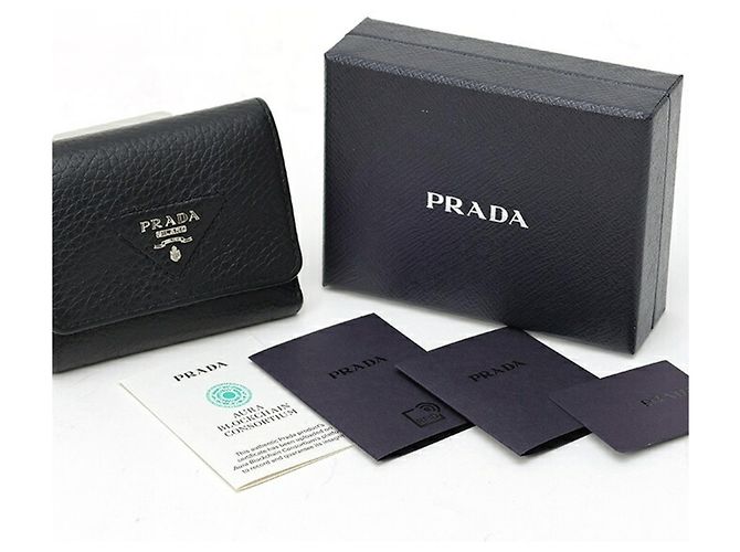 Mini cartera Prada de piel Vitello Daino Negro - vista 8