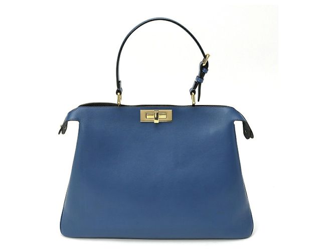 Borsa Fendi Peekaboo Soft Large Blu - vista 2