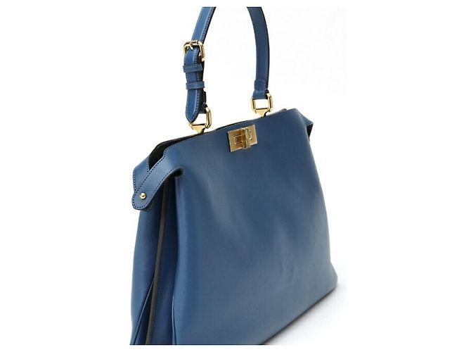 Borsa Fendi Peekaboo Soft Large Blu - vista 3