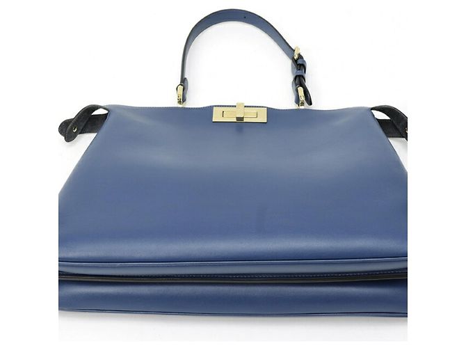 Borsa Fendi Peekaboo Soft Large Blu - vista 4