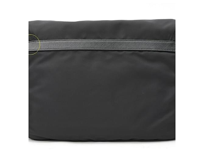 Saffiano Borsa a tracolla Prada in nylon nero - vista 4