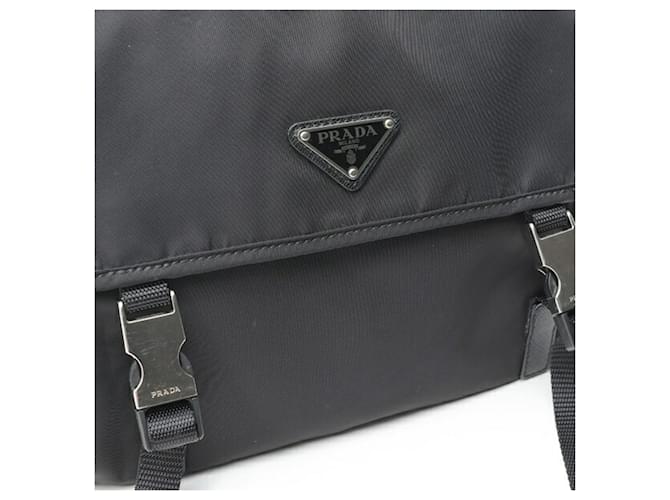 Saffiano Borsa a tracolla Prada in nylon nero - vista 6
