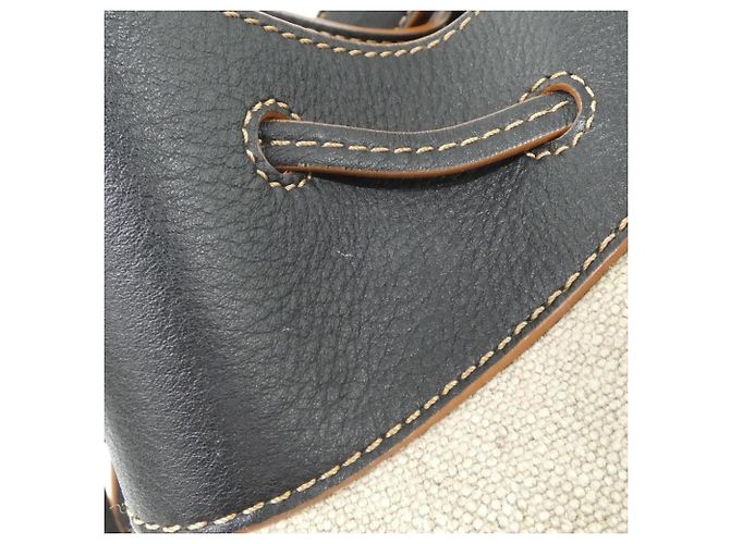 Loewe Hammock Drawstring Small Schultertasche Schwarz Beige - Ansicht 6