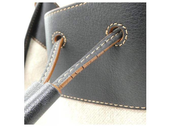 Loewe Hammock Drawstring Small Schultertasche Schwarz Beige - Ansicht 7