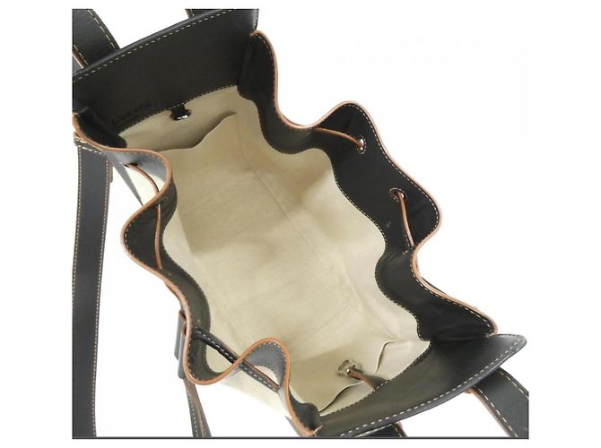 Loewe Hammock Drawstring Small Schultertasche Schwarz Beige - Ansicht 9