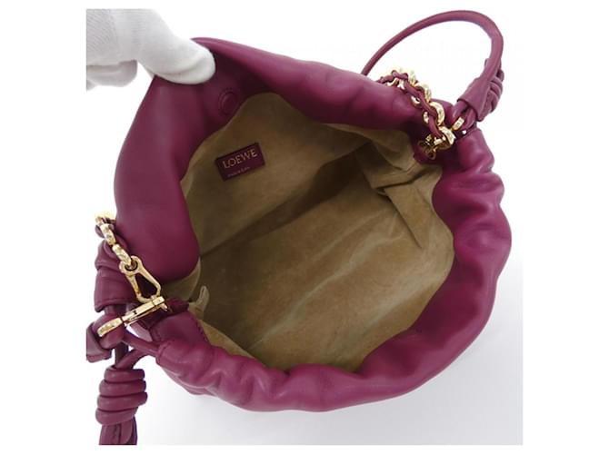Borsa Loewe Flamenco Medium Porpora - vista 7