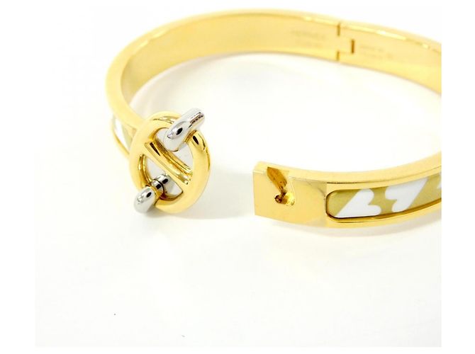 Hermès Hermes CARTES A JOUER Mini Click Chaine d'Ancre PM Bracelet Bianco D'oro Giallo - vista 6