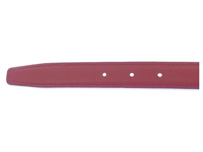 Hermès Cinturón reversible Hermes Mini Constance 24mm Blanco Roja - vista 4