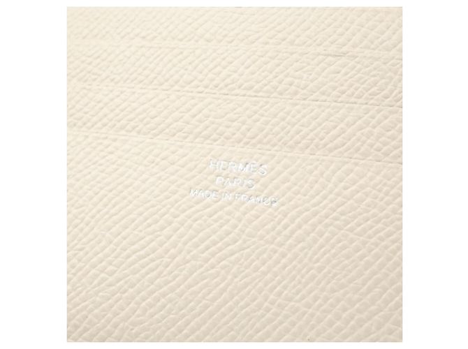 Silk In Hermès Hermes PEGASE Citizen Twill Compact Billfold Bianco - vista 3