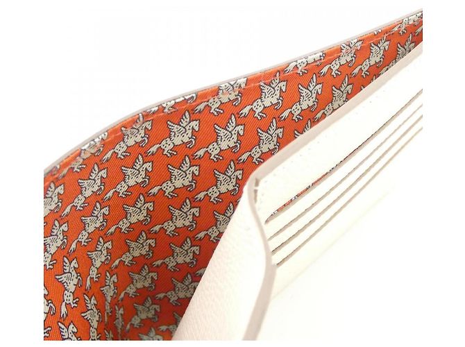 Silk In Hermès Hermes PEGASE Citizen Twill Compact Billfold Bianco - vista 4