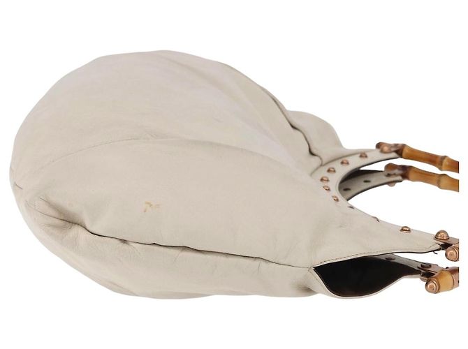 Gucci Vintage Bamboo Shoulder Leather Beige - vista 6
