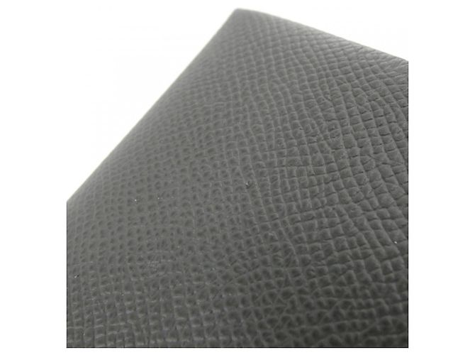 Hermès Portafoglio/Portamonete Hermes Calvi Duo Grigio antracite Damier ebene - vista 3