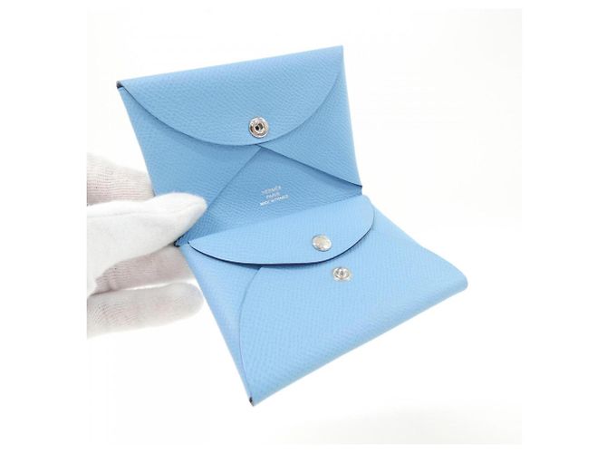 Hermès Monedero Hermes Calvi Duo en Azul Azul claro - vista 2