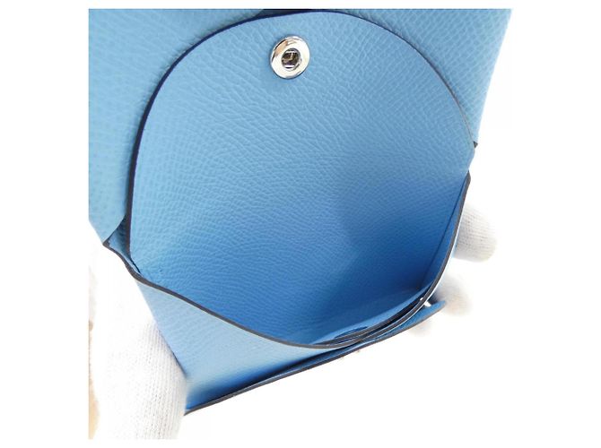 Hermès Monedero Hermes Calvi Duo en Azul Azul claro - vista 3