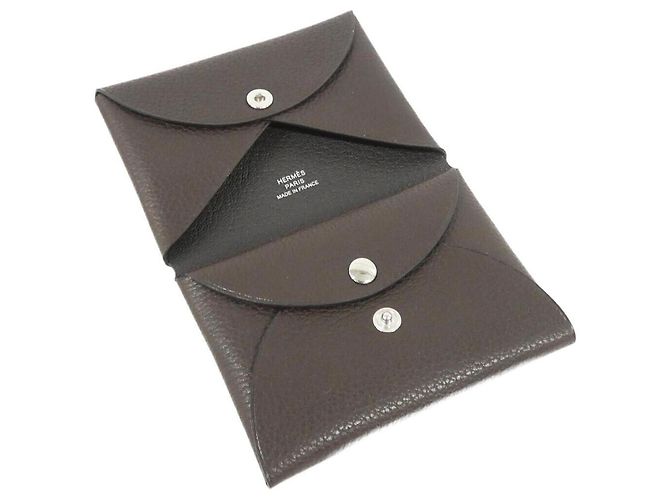 Hermès Hermes Calvi Duo Münzbeutel Braun - Ansicht 3
