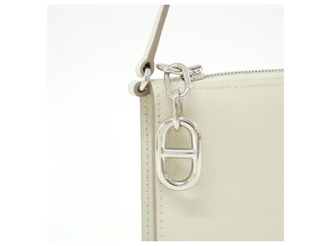 Hermès Hermes Zip Ango To Go Chaine d'Ancre Handbag Pouch Bianco - vista 3