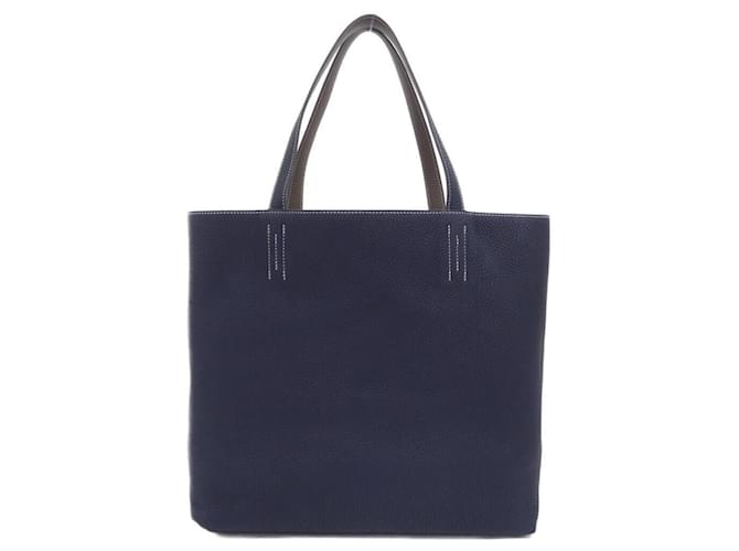 Hermès Borsa Hermes Double Sens 45cm Blu Taupe - vista 2