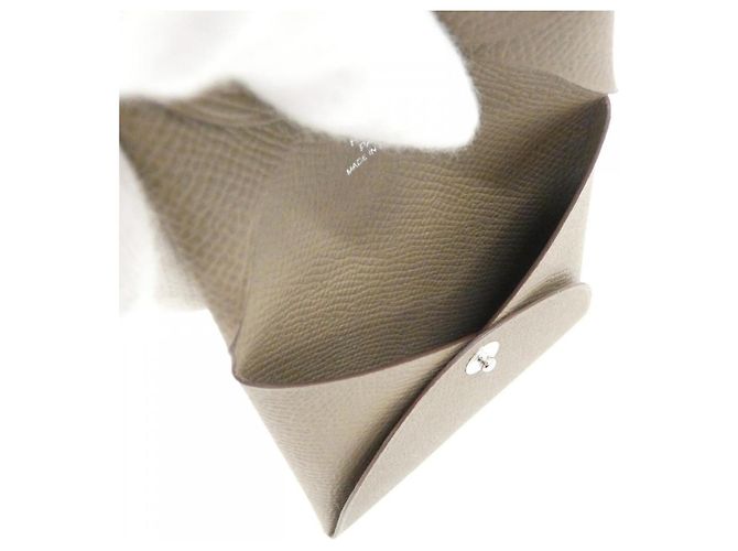 Hermès Portamonete Hermes Bastia in Etoupe Gray Taupe - vista 5