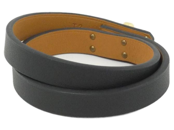Hermès Pulsera Hermes Mini Kelly Double Tour Negro Dorado - vista 2